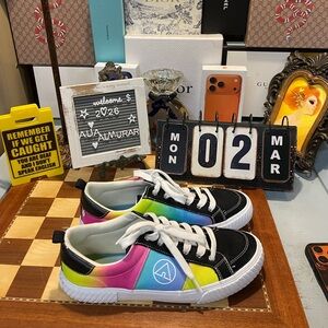 Airwalk Women's Roxie Black Rainbow Sneakers Size 10